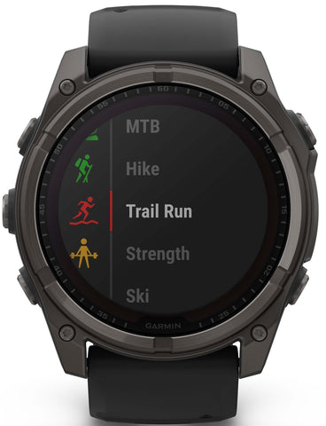 Garmin Fenix 8 51mm Sapphire Solar Carbon Grey DLC Titanium Black Pebble Grey Silicone Watch