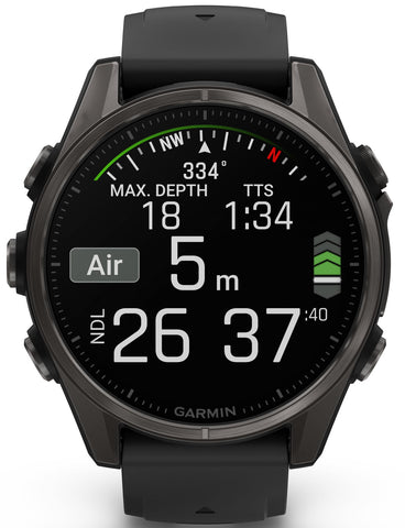 Garmin Fenix 8 43mm Sapphire AMOLED Carbon Grey DLC titanium Black Pebble Grey Silicone Watch