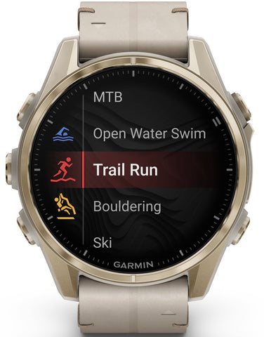 Garmin Fenix 8 43mm Sapphire AMOLED Soft Gold Limestone Leather Watch