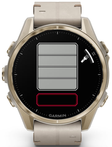 Garmin Fenix 8 43mm Sapphire AMOLED Soft Gold Limestone Leather Watch