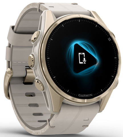 Garmin Fenix 8 43mm Sapphire AMOLED Soft Gold Limestone Leather Watch