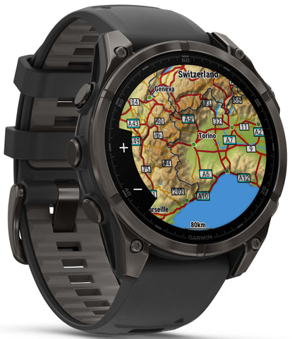 Garmin Fenix 8 47mm Sapphire AMOLED Carbon Grey DLC titanium Black Pebble Grey Silicone Watch