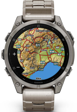 Garmin Fenix 8 47mm Sapphire AMOLED Titanium Bracelet Watch