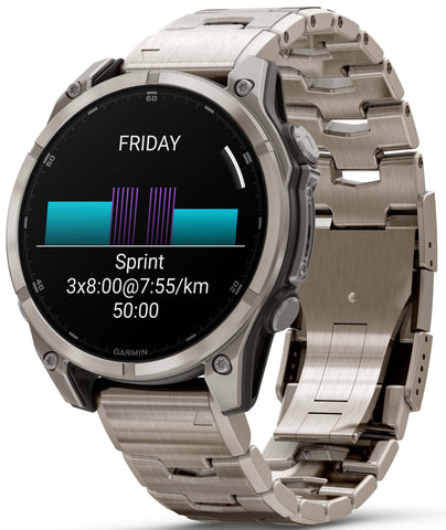 Garmin Fenix 8 47mm Sapphire AMOLED Titanium Bracelet Watch
