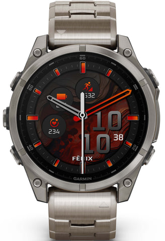 Garmin Fenix 8 47mm Sapphire AMOLED Titanium Bracelet Watch