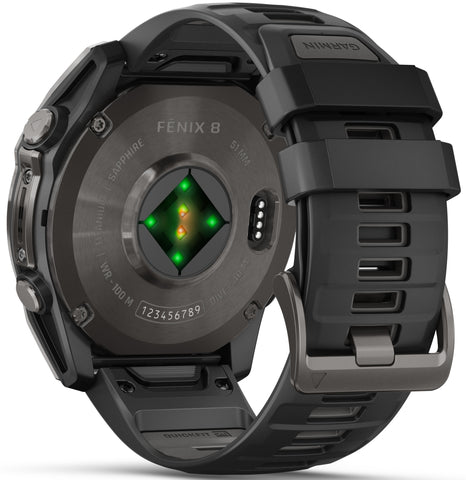 Garmin Fenix 8 51mm Sapphire AMOLED Carbon Grey DLC Titanium Black Watch