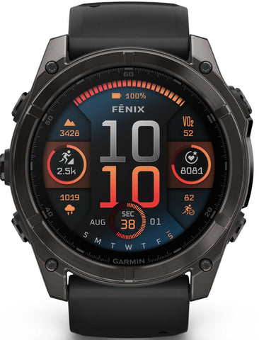 Garmin Fenix 8 51mm Sapphire AMOLED Carbon Grey DLC Titanium Black Watch