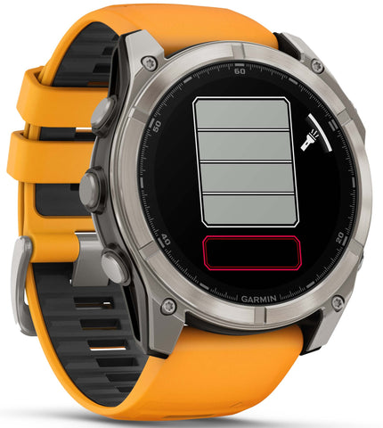 Garmin Fenix 8 51mm Sapphire AMOLED Graphite Spark Orange Titanium Silicone Watch