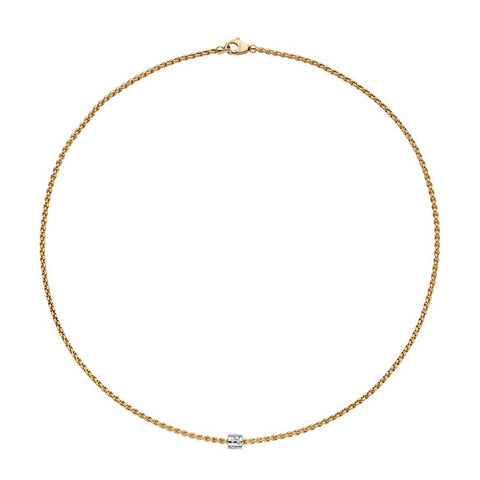 Fope Aria 18ct Yellow Gold 0.17ct Diamond Necklace 890C BBR.