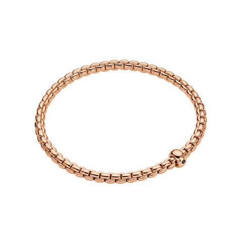 Fope Eka 18ct Rose Gold 0.01ct Black Diamond Flexible Bracelet BR730 BBRN.