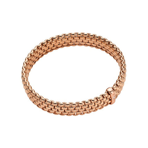 Fope Panorama 18ct Rose Gold 0.01ct Diamond Flexible Bracelet BR580 BBR.