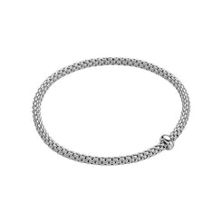Fope Prima 18ct White Gold 0.01ct Diamond Flexible Bracelet