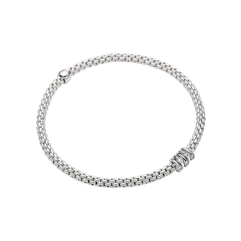 Fope Prima 18ct White Gold 0.07ct Diamond Flexible Bracelet 746B BBR.