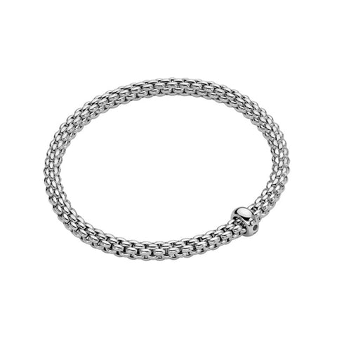 Fope Solo 18ct White Gold 0.01ct Black Diamond Flexible Bracelet BR620 BBRN.
