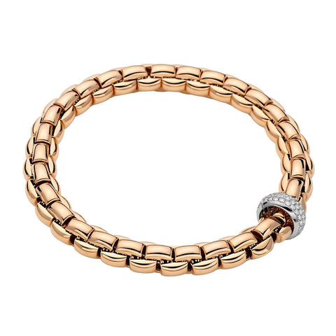 Fope Eka 18ct Rose Gold 0.58ct Diamond Bracelet, 607B/PAVE.