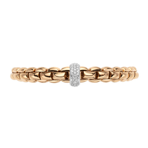 Fope Eka 18ct Rose Gold 0.58ct Diamond Bracelet, 607B/PAVE.