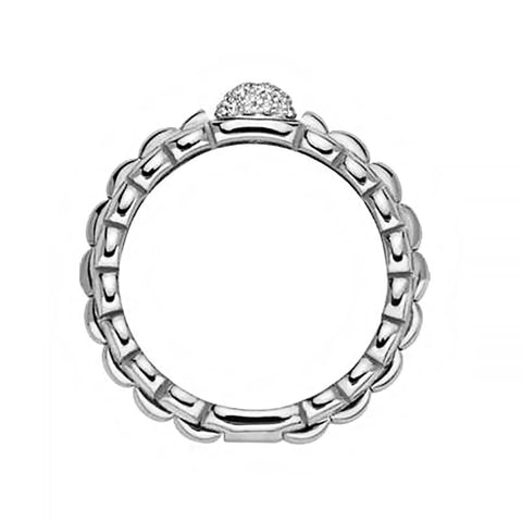 Fope Eka 18ct White Gold 0.10ct Diamond Ring, AN730/PAVE.