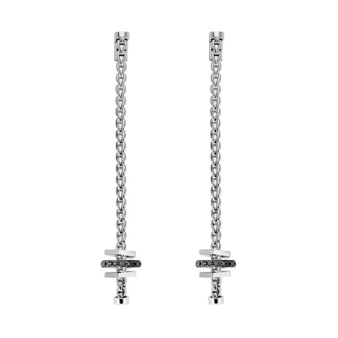 Fope Eka 18ct White Gold 0.32ct Black Diamond Drop Earrings, OR754/BBR1.