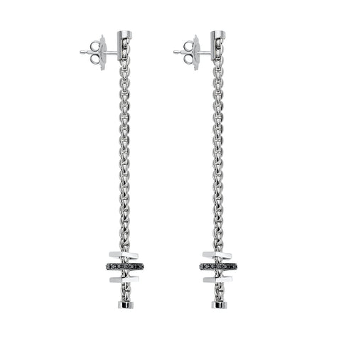 Fope Eka 18ct White Gold 0.32ct Black Diamond Drop Earrings, OR754/BBR1.
