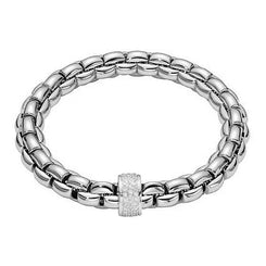 Fope Eka 18ct White Gold 0.63ct Diamond Bracelet, 604B/PAVE.