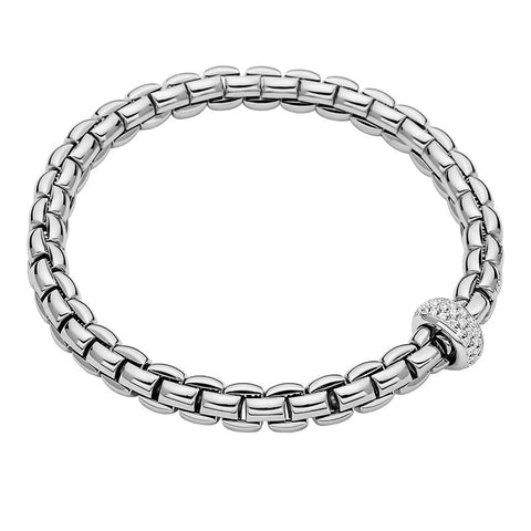 Fope Eka Anniversario 18ct White Gold 0.40ct Diamond Bracelet, 707B/PAVE.
