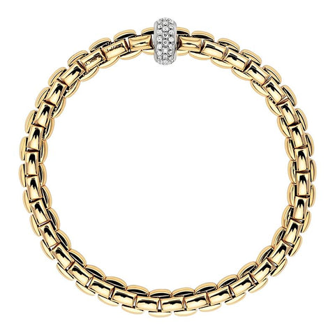 Fope Eka Anniversario 18ct Yellow Gold 0.40ct Diamond Bracelet, 707B/PAVE.