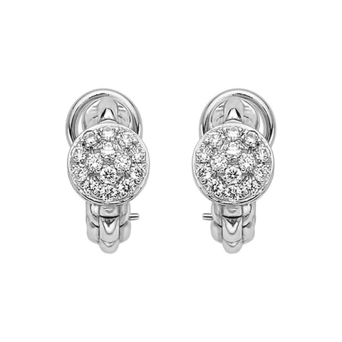 Fope Eka Tiny 18ct White Gold 0.45ct Diamond Earrings, OR736 PAVE.