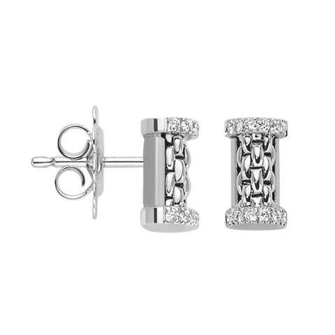 Fope Essentials 18ct White Gold Diamond Stud Earrings OR07/BBR