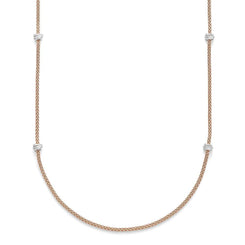 Fope Flex'It Prima 18ct RoseGold 1.24ct Diamond 80cm Necklace. 744C PAVE 80.
