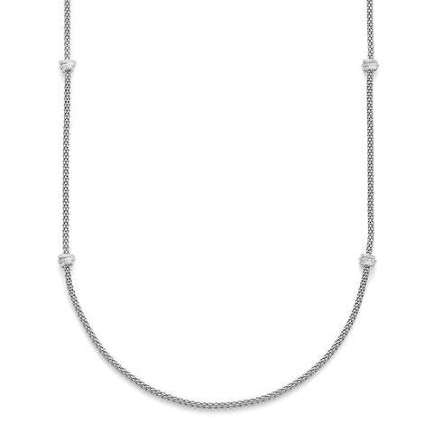 Fope Flex'It Prima 18ct White Gold 1.24ct Diamond 80cm Necklace. 744C PAVE 80.