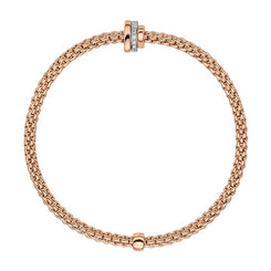 Fope Flex'it Prima 18ct Rose Gold 0.10ct Diamond Bracelet, 744B/BBR.