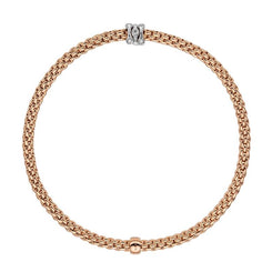 Fope Flex'it Prima 18ct Rose Gold 0.12ct Diamond Bracelet, 743B/BBR.