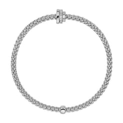 Fope Flex'it Prima 18ct White Gold 0.10ct Diamond Bracelet, 744B/BBR.