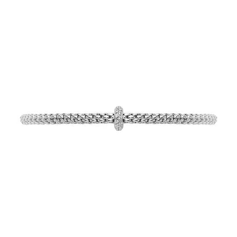 Fope Flex'it Prima 18ct White Gold 0.18ct Diamond Bracelet, 745B/BBR.