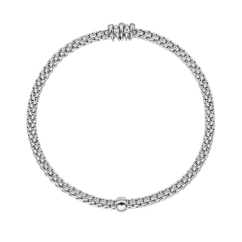 Fope Flex'it Prima 18ct White Gold 0.20ct Diamond Bracelet, 748B/BBR.