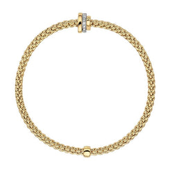 Fope Flex'it Prima 18ct Yellow Gold 0.10ct Diamond Bracelet, 744B/BBR.