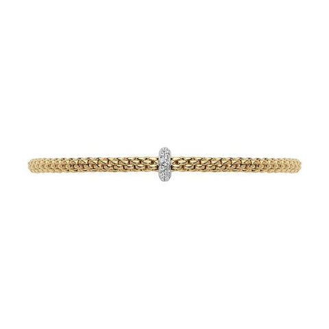 Fope Flex'it Prima 18ct Yellow Gold 0.18ct Diamond Bracelet