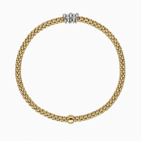 Fope Flex'it Prima 18ct Yellow Gold 0.20ct Diamond Bracelet, 748B/BBR.