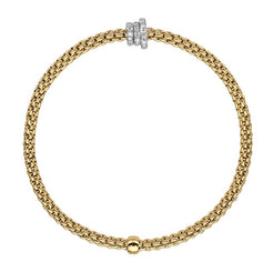 Fope Flex'it Prima 18ct Yellow Gold 0.31ct Diamond Bracelet. 744B PAVE.