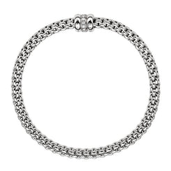 Fope Flex'it Solo 18ct White Gold 0.10ct Diamond Bracelet, 621B/BBR.