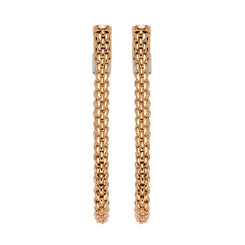 Fope Flexit Essentials 18ct Rose Gold Medium Mesh Chain Earrings OR04