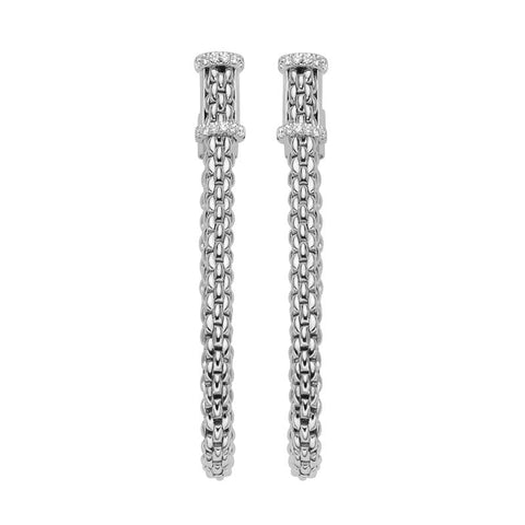Fope Flexit Essentials 18ct White Gold Diamond Medium Mesh Chain Earrings OR04/BBRFope Flexit Essentials 18ct White Gold Diamond Medium Mesh Chain Earrings OR04/BBR