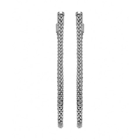 Fope Flexit Essentials 18ct White Gold Long Mesh Chain Earrings OR05