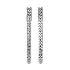Fope Flexit Essentials 18ct White Gold Medium Mesh Chain Earrings OR04