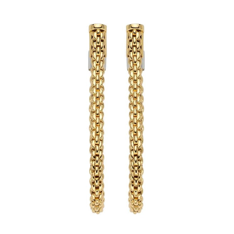 Fope Flexit Essentials 18ct Yellow Gold Medium Mesh Chain Earrings OR04