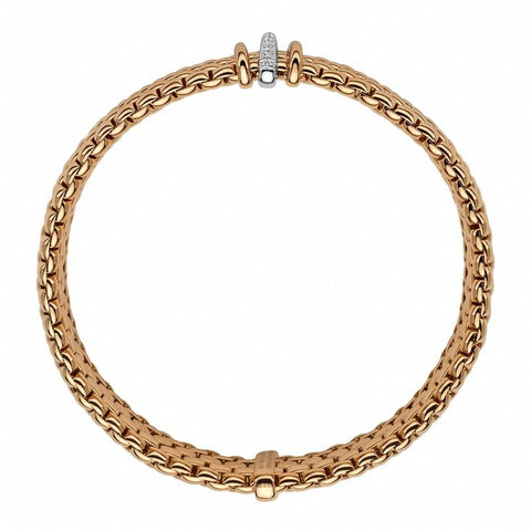 Fope Panorama 18ct Rose Gold 0.08ct Diamond Rondelle Bracelet, 587B BBR.