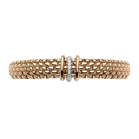 Fope Panorama 18ct Rose Gold 0.08ct Diamond Rondelle Bracelet, 587B BBR.