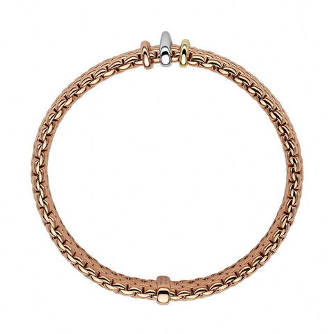 Fope Panorama 18ct Rose Gold Mixed Rondelle Bracelet, 587BM.