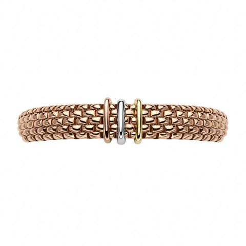 Fope Panorama 18ct Rose Gold Mixed Rondelle Bracelet, 587BM.