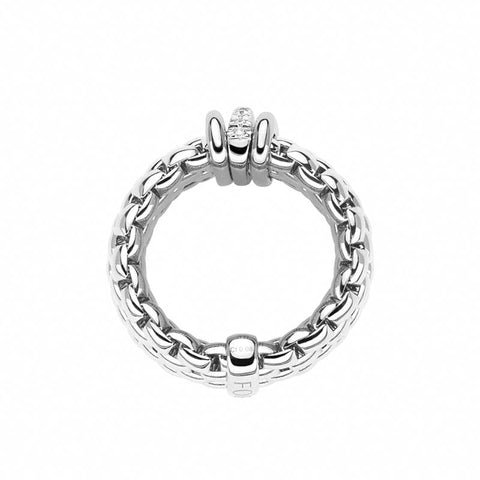 Fope Panorama 18ct White Gold 0.08ct Diamond Rondelle Ring, AN587 BBR.